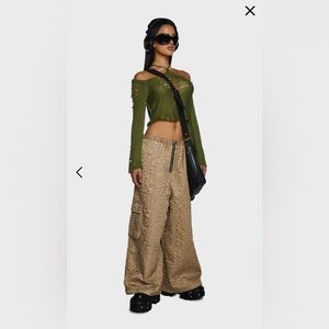 The Ragged Priest Storm Parachute Women's Tan Cargo Pants Size 10 UK